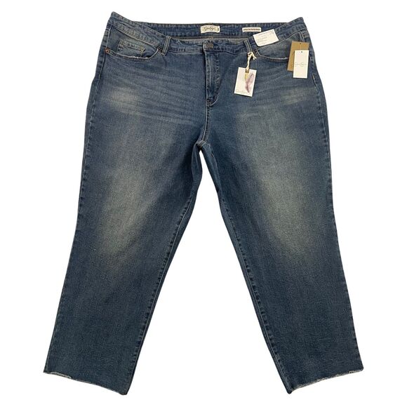 Jessica Simpson Jeans Womens Size 24W Blue High Rise Slim Straight MSRP $80 - Picture 1 of 16